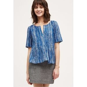 Anthropologie Maeve “Orchid Island” Top • Blue & White • Size 4
